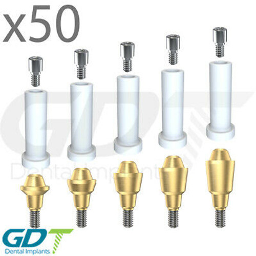 50 Straight Multi Unit Abutment Plastic Set For Conical Rp Active Hex Dental