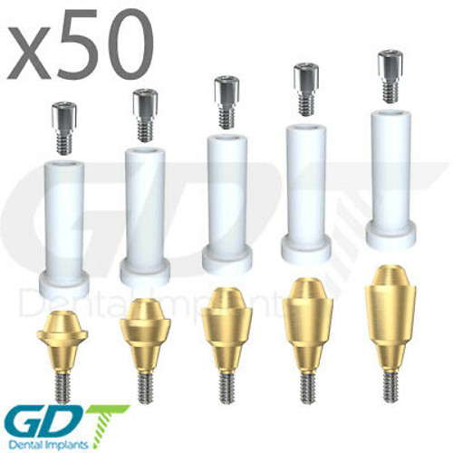 50 Straight Multi Unit Abutment Plastic Set For Conical Np Active Hex Dental