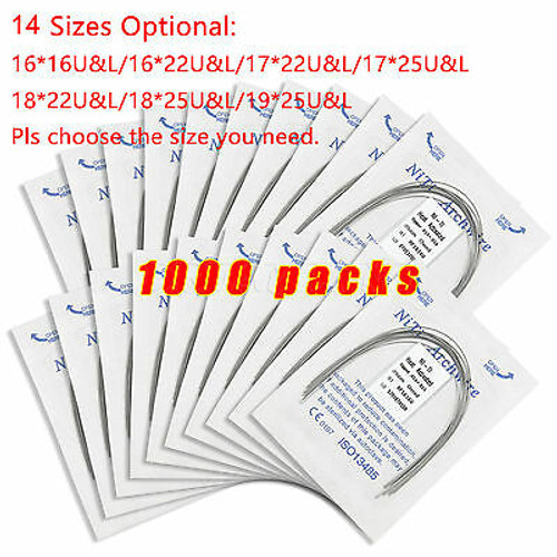 1000 Packs Dental Heat Thermal Activated Niti Rectangular Arch Wire Uox.P