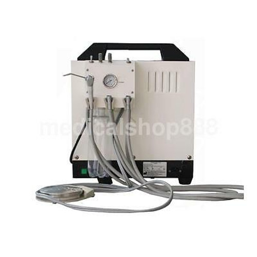 Dental Lab Dentist Portable Unit With Air Compressor 4H W Syringe Handpiece Tube