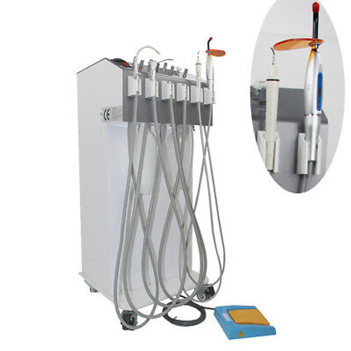 Dental Delivery Unit Control Cart Air Compressor +Curing Light +Scaler +Syringe