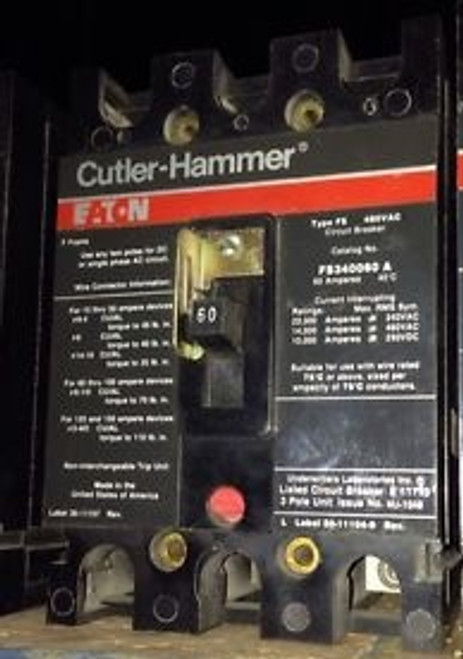 FS340060A Cutler Hammer 60 AMP, 480 VOLT, 3-POLE