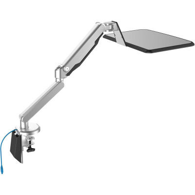 Loctek S2L Sit-Stand Gas Spring Laptop Mount Stand With Usb Port For 10"-17" Laptops, Silver