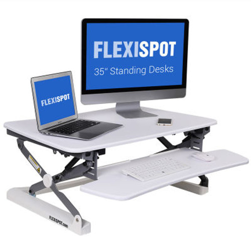 Flexispot M2W 35" Classicriser Standing Desk Converter, White
