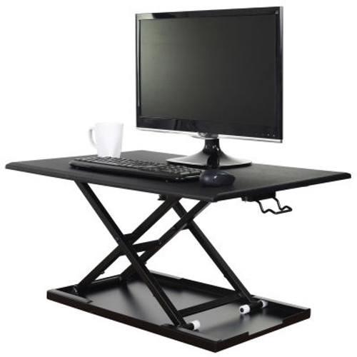 Luxor Level Up 32" Pneumatic Adjustable Desktop Desk, Black