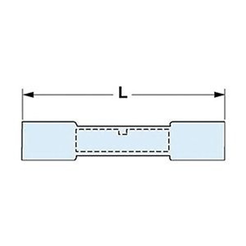 Butt Splice Connector, Blue, 16-14, Pk250