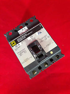SQUARE D CIRCUIT BREAKER FCL34020 3 POLE 20 AMP 480 VOLT USED