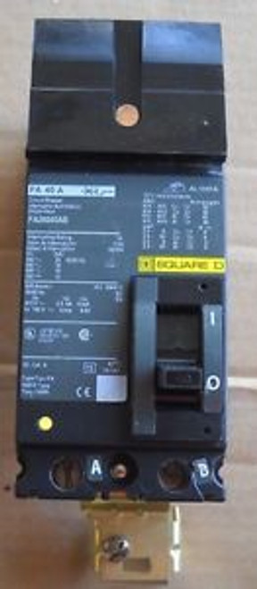SQUARE D FA26040AB 2 POLE 40 AMP 600V CIRCUIT BREAKER, NEW OTHER
