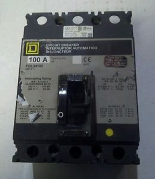 SQUARE D FCL34100 100 AMP BREAKER