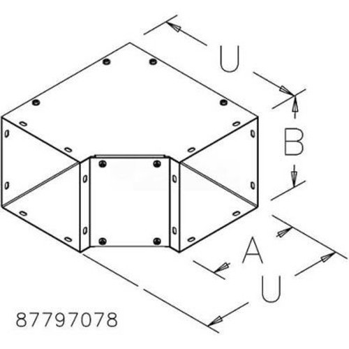 Hoffman F44T1120GVWK, Straight Section w/Knockout, Type 1, 4.00x4.00x120.00, Galvanized