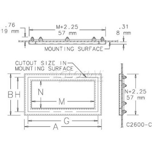 Hoffman CWH5557, CONCEPT&#8482; Hinged Window Kit, Fits 550x570mm