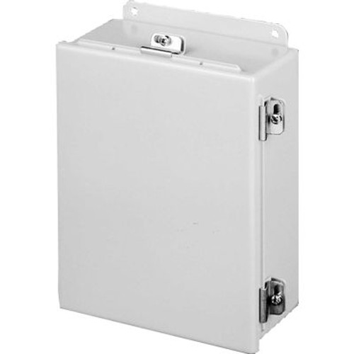 Hoffman A1210CHNF, J Box, Hinged Cover, Type 4, 12.00X10.00X5.00, Steel/Gray