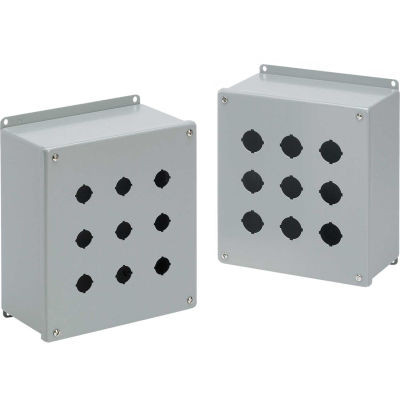 Hoffman E4SPBX, Push Button Encl, Extra Deep, 4Pb X 30.5Mm, 8.25 X 6.47 In.