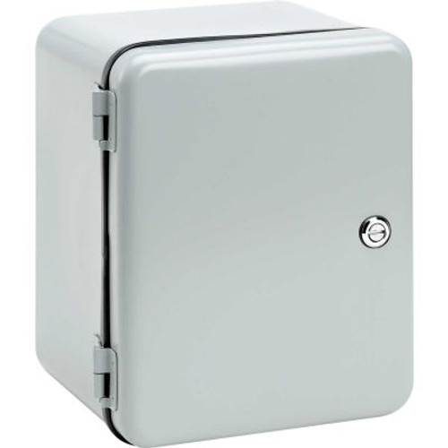 Hoffman D12106Is, Hinged Cover, Contoured, Type 12, 12.00X10.00X6.00, Steel/Gray