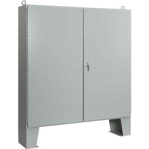 Hoffman A604810LPG, 2 Door W/Floor Stands, Type 12 Encl, 60.06X48.06X10.06, Steel/Gray