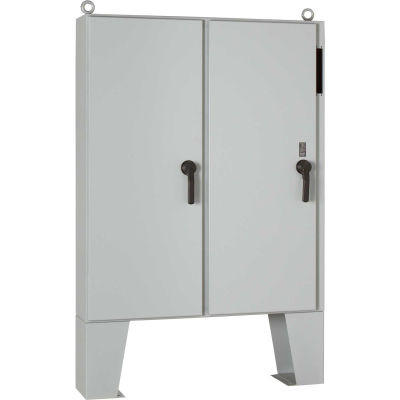 Hoffman A60CPX4812LPFTCG, 2 Door W/Floor Stands Disc. Encl, 60.12X48.50X12.12, Gray