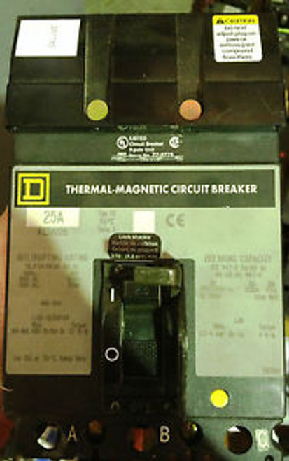 Square D FC34025 Molded Case Circuit Breaker 25 Amp 480 V 3 Pole