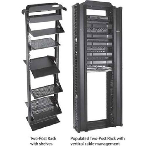 Hoffman EDR19FM38U Open LAN Rack, 19 inx38RU, 72.00x20.25x15.00, Alum/Black