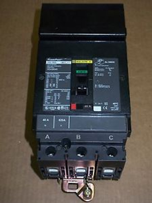 Square D HG 060 3 pole 40 amp 600v HGA36040 PowerPact Circuit Breaker HGA