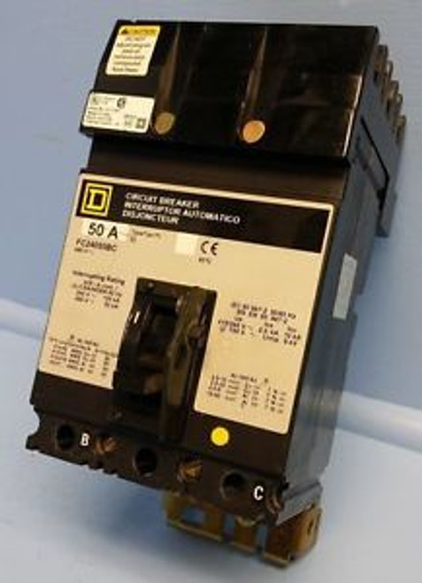 Square D I-Line FC24050BC 50 Amp Circuit Breaker 240/480V S3 IAD FC24050 50A