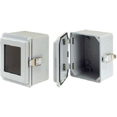 Hoffman A16128JFGQRR J Box, Type 4X, Solid Cover/QR, 15.50x12.00x8.28, Fiberglass
