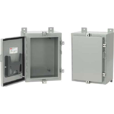 Hoffman A24H12ALP Wall Mount, Type 4 Encl, 24.00x12.00x6.00, Steel/Gray