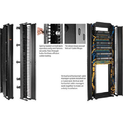 Hoffman DV6S8 CABLETEK™ Vert Cable Mgr, 51RU, Sgl Side, 6.00x96.00