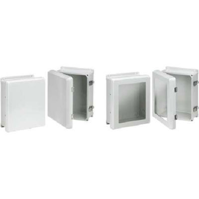Hoffman HJB1210HWPL2LG Flat Hinged Latch Wndw Cvr Encl, 13.30x11.29x5.58, Fiberglass
