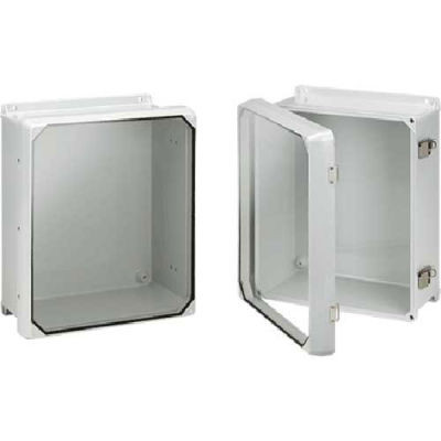 Hoffman CHJ1210HWPL2LG Flat Hinged Latch Clear Cvr Encl, 13.30x11.29x5.58, Fiberglass