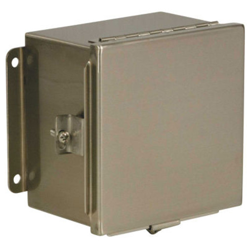 Hubbell-Wiegmann BN4121006CHSS JIC Continuous Hinge Enclosure 12"Lx10"Wx6"H,NEMA 4X, Stainless Steel