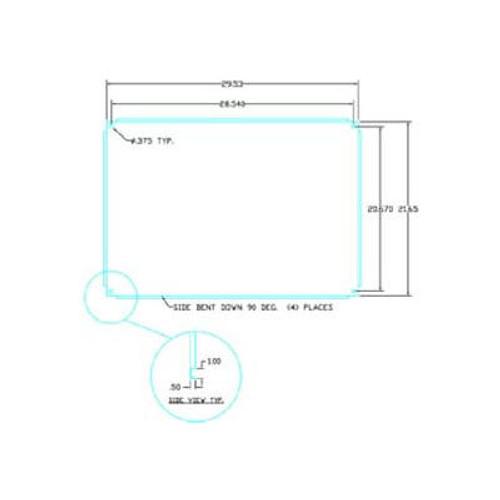 Vynckier Abp3325S Aria 33" X 25" Steel Back Plate