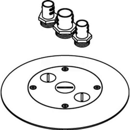 Wiremold RC7CFFTCBS Poke-Thru Flange/Cover Assembly, Brass