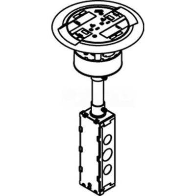 Wiremold RC3ATCGY Poke-Thru Flange & Non-Metallic Slide Holder, Assembled Unit, Flush, Gray