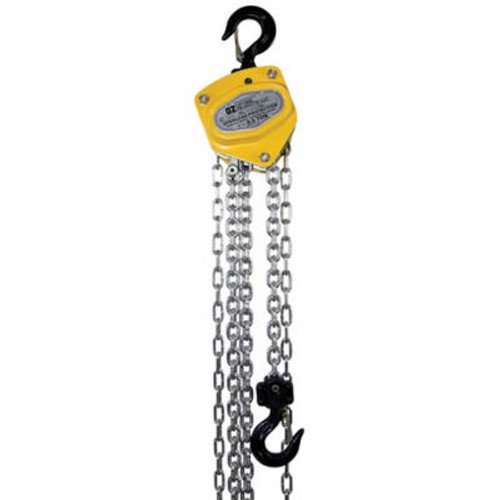 Oz Lifting Manual Chain Hoist W/ Std. Overload Protection 1/2 Ton Cap. 20' Lift