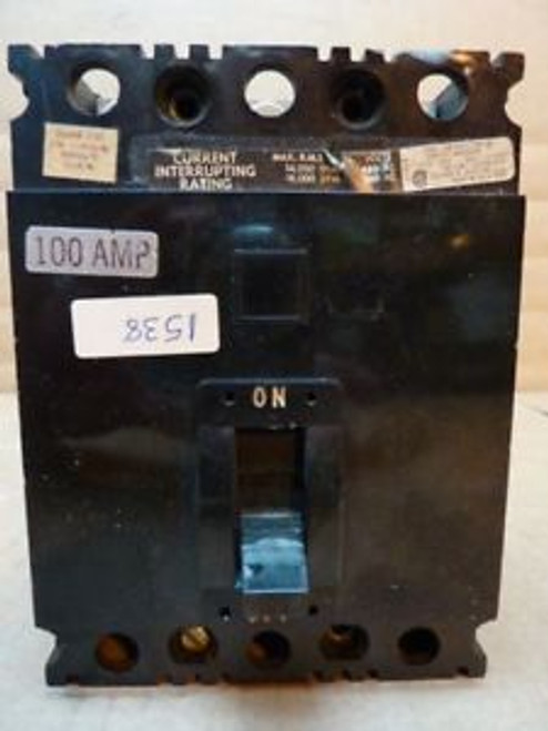 Square D 100 Amp Circuit Breaker FAL-34100 1538