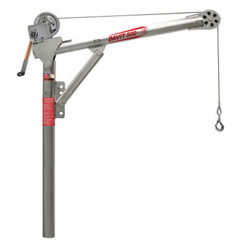 OZ Lifting Steel Davit Crane, 500 Lb. Capacit yw/ Manual Winch with brake