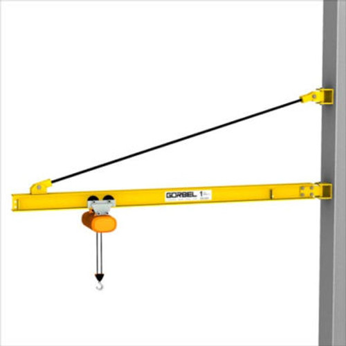 GorbelA® HD Wall Bracket Jib Crane, 8' Span & 200A°Rotation, 1000 Lb Capacity