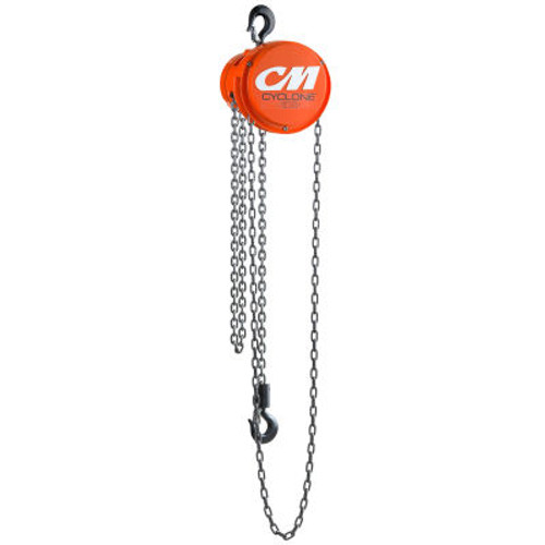 CM Cyclone Hand Chain Hoist, 1 Ton, 20 Ft. Lift