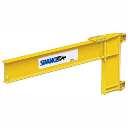 1/4 Ton Capacity, 12' span, Spanco 300 Series, Steel, Wall Mounted Jib Crane, Cantilever Design