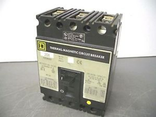 SQUARE D CIRCUIT BREAKER CATFCP34020 20A/480V/3POLE