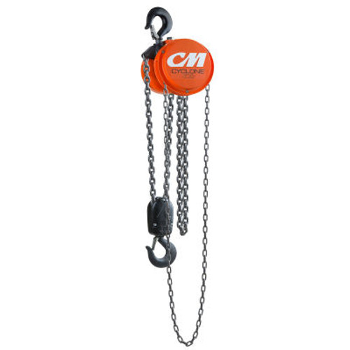 CM Cyclone Hand Chain Hoist, 4 Ton, 10 Ft. Lift