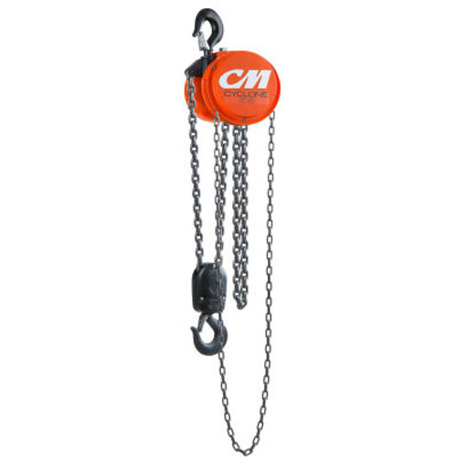 CM Cyclone Hand Chain Hoist, 3 Ton, 20 Ft. Lift