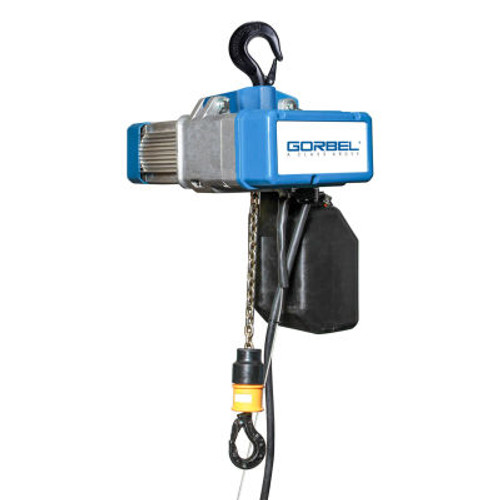 GorbelA® Electric Chain Hoist W/ Chain Container 1000 Lbs. Cap. Single Speed 15' Lift 460V 3/5HP