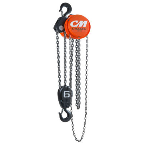 CM Cyclone Hand Chain Hoist, 6 Ton, 15 Ft. Lift