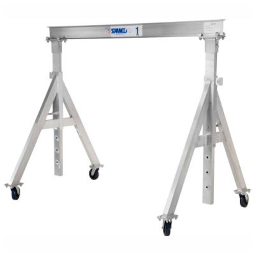 1/2 Ton Cap., Spanco, Aluminum Gantry Crane, 8 ft. Span,  Adj Height 6'-11"min. 9'-5"max.