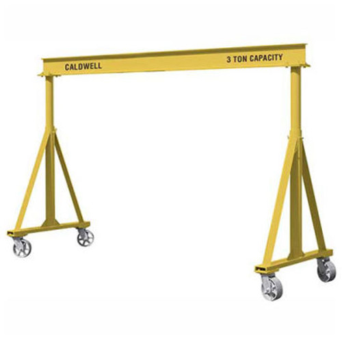 Caldwell H90-1-12/12, Fixed Steel Gantry, 1 Ton Capacity, 12' Ht, 12' Span, 4-Swivel Steel Casters