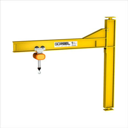 GorbelA® HD Mast Type Jib Crane 10' Span & 10' OAH, Drop Cantilever, 10,000 Lb Cap