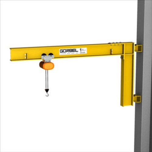 GorbelA® HD Wall Cantilever Jib Crane, 8' Span & 200A°Rotation, 10,000 Lb Capacity