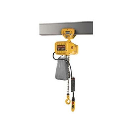 Harrington NERP030CD-10 NER Electric Hoist w/ Push Trolley - 3 Ton, 10' Lift, 17/3 ft/min, 230V