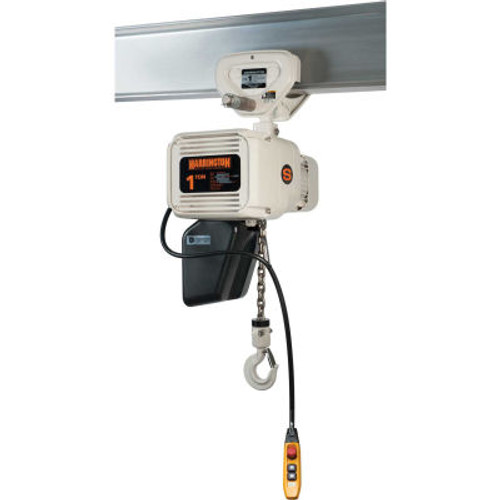 Harrington NERP003L-FG-10 NER Food Grade Hoist with Push Trolley 1/4 Ton Capacity, 460V